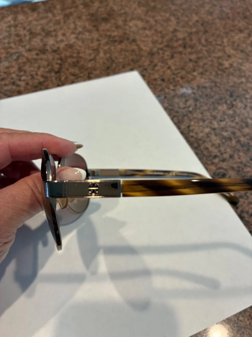 Tory Burch Brown/Silvertone/Tortoise Aviator Sunglasses